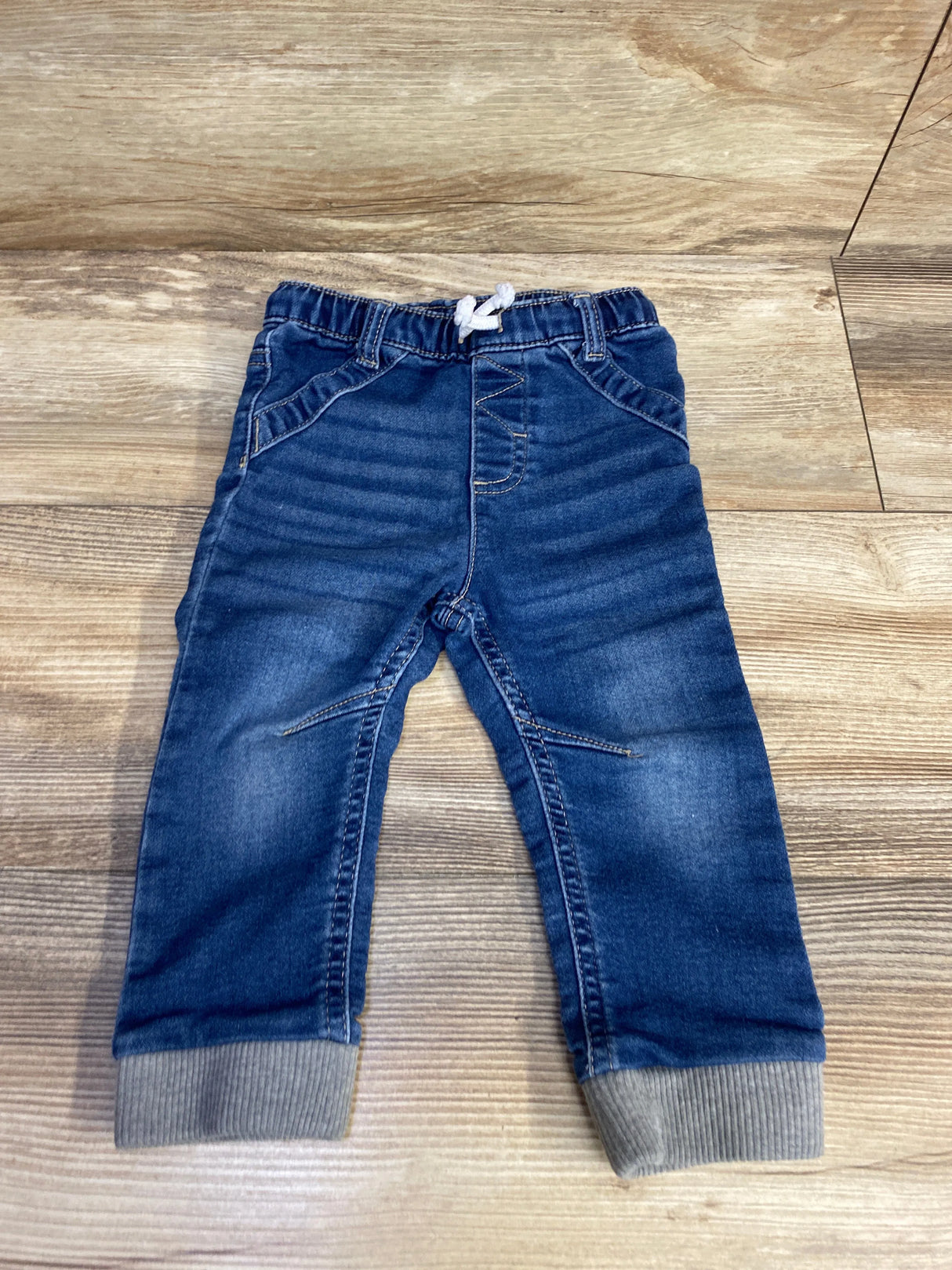 Cat & Jack Drawstring Denim Joggers Blue sz 18m