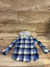 Carter's Hooded Button-Up Flannel Shirt Blue sz 3T