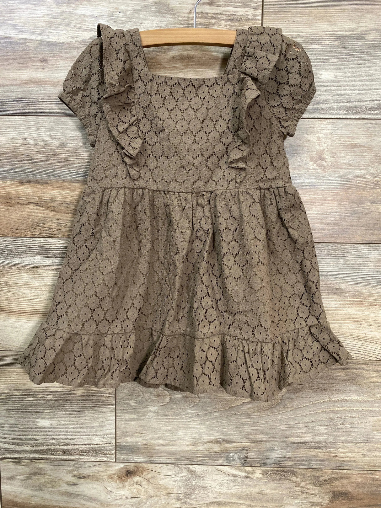 Art Class Lace Ruffle Dress Brown sz 4T