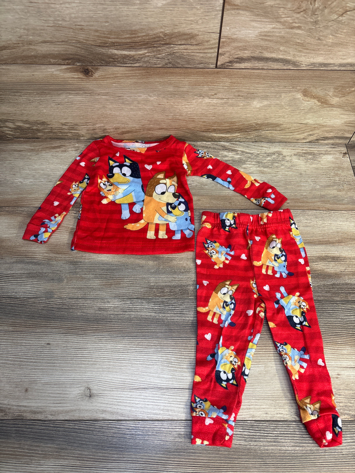 Bluey 2pc Valentine's Day Pajama Set Red sz 18m