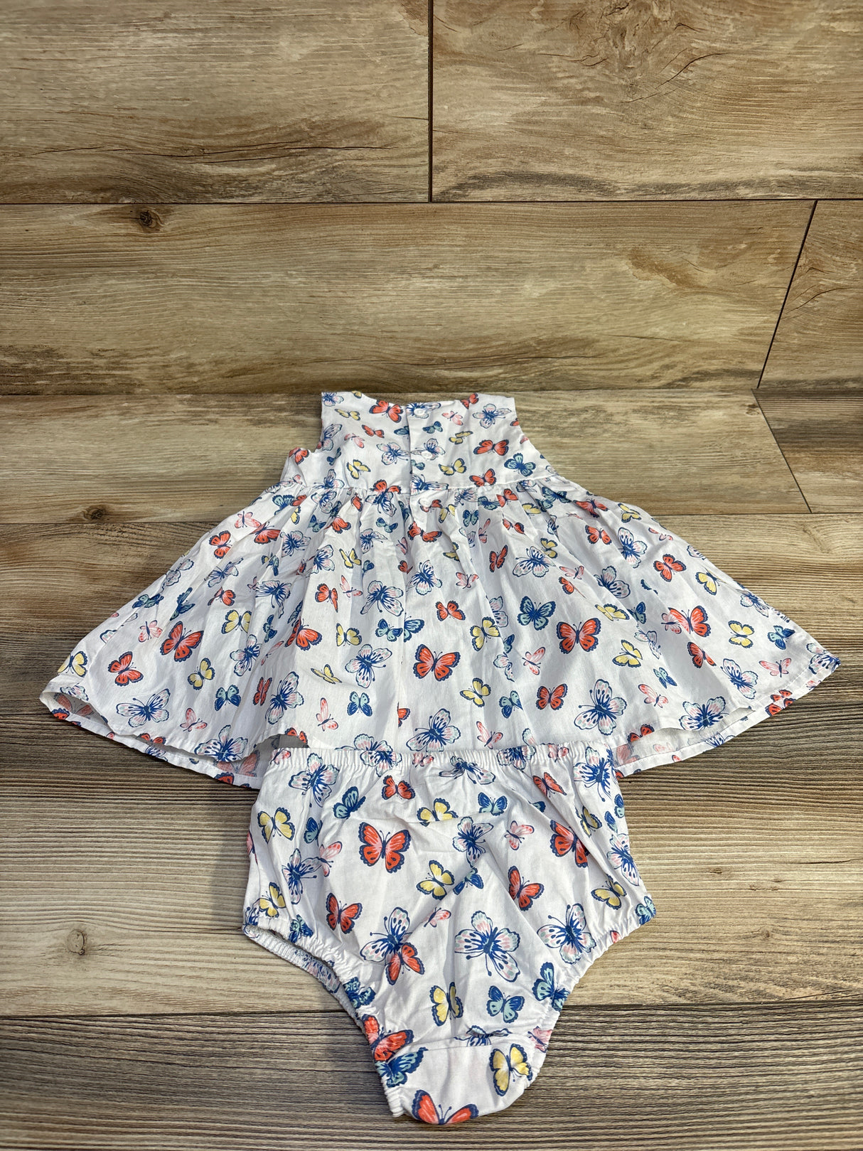 Emporio Baby 2pc Butterfly Print Dress & Bloomers White sz 18m