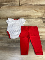 Disney Baby Minnie Mouse Polka Dot Bodysuit & Bottoms Set White sz 0-3m