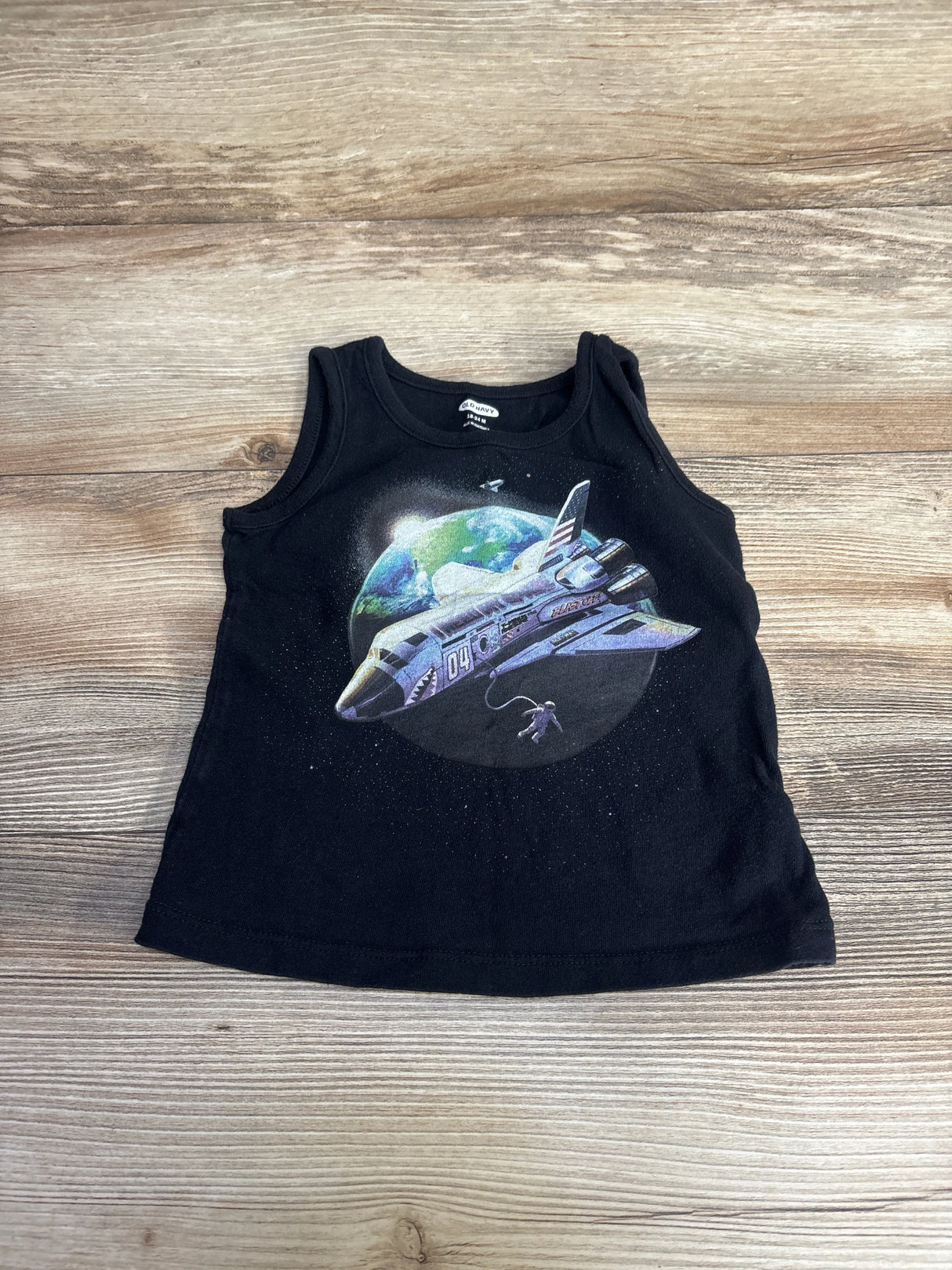 Old Navy Space Tank Top Black sz 18-24m
