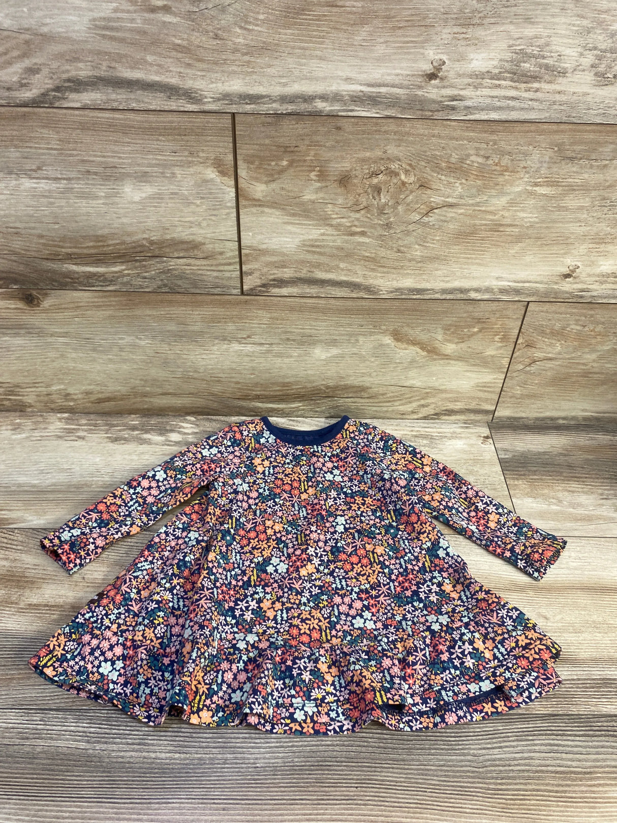 Tea Long Sleeve Floral Dress Navy sz 9-12m