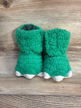 Sherpa Dinosaur Claw Slippers Green One Size