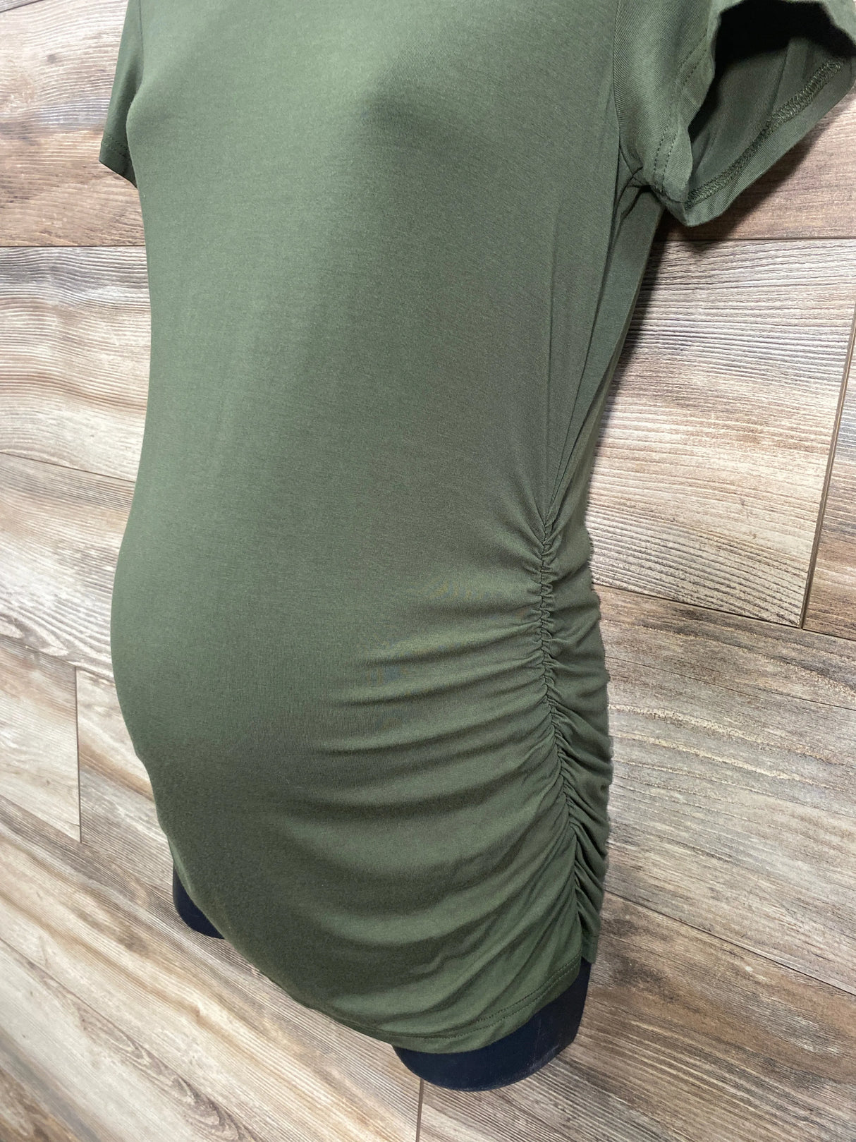 SmallShow Comfy Side Ruched Maternity Top Army Green sz Small