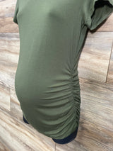 SmallShow Comfy Side Ruched Maternity Top Army Green sz Small