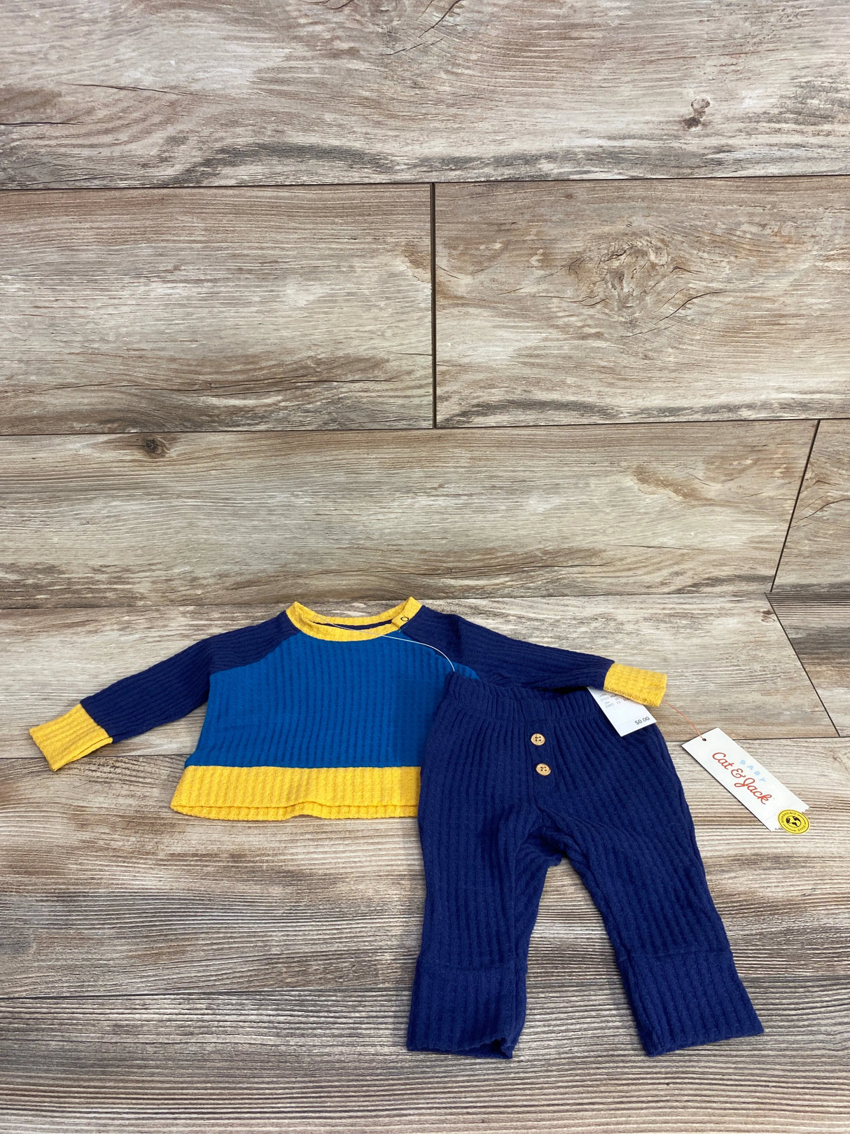NEW Cat & Jack 2pc Waffle Knit Shirt & Pants sz Newborn