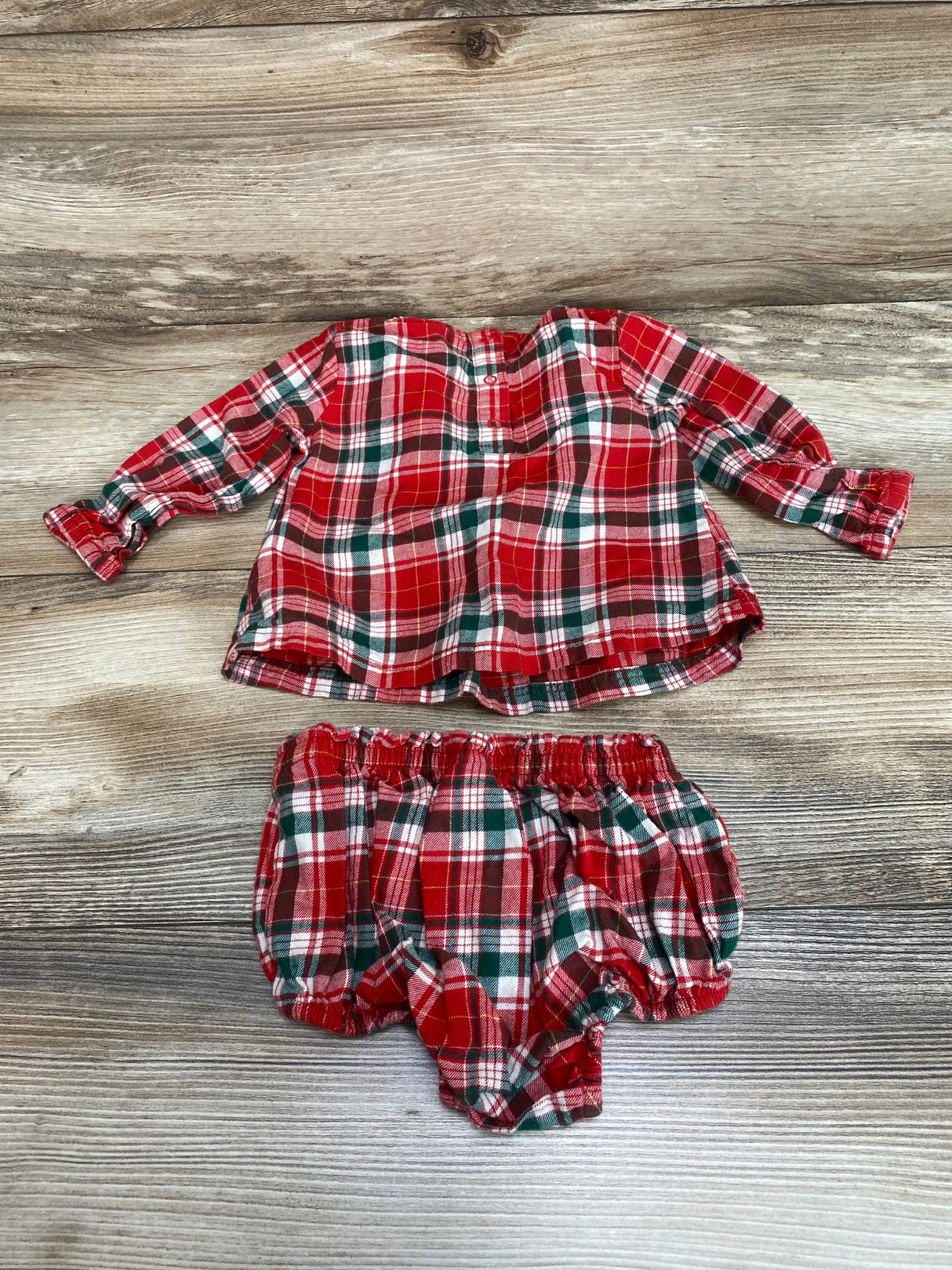 Cat & Jack Plaid Top & Bloomers Red sz 3-6m