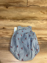NEW Child of Mine Chambray Henley Bubble Romper Blue sz 3-6m