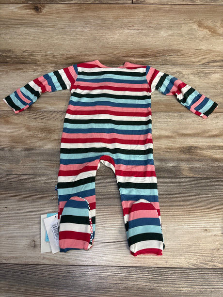 NEW KicKee Pants Footie w/Snaps in Snowball Multi Stripe sz 6-9m - Me n Mommy To Be