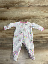 Rainbow Print Ringer Sleeper White sz 0-3m