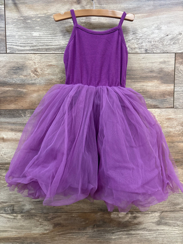 Ribbed Tulle Dress Purple sz 3-4T - Me n Mommy To Be