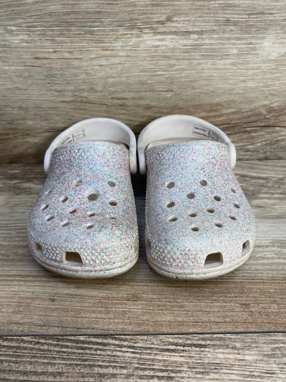 Crocs Classic Glitter Clogs Ivory sz 7c