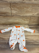 Simple Joys Striped Pumpkin Snap Sleeper White sz Newborn