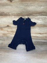 Ribbed Henley Shortie Romper Navy sz 0-3m - Me 'n Mommy To Be