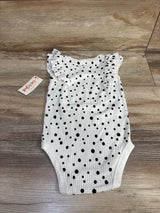 NEW Cat & Jack Ribbed Flitter Sleeve Polka Dot Bodysuit White sz 178m