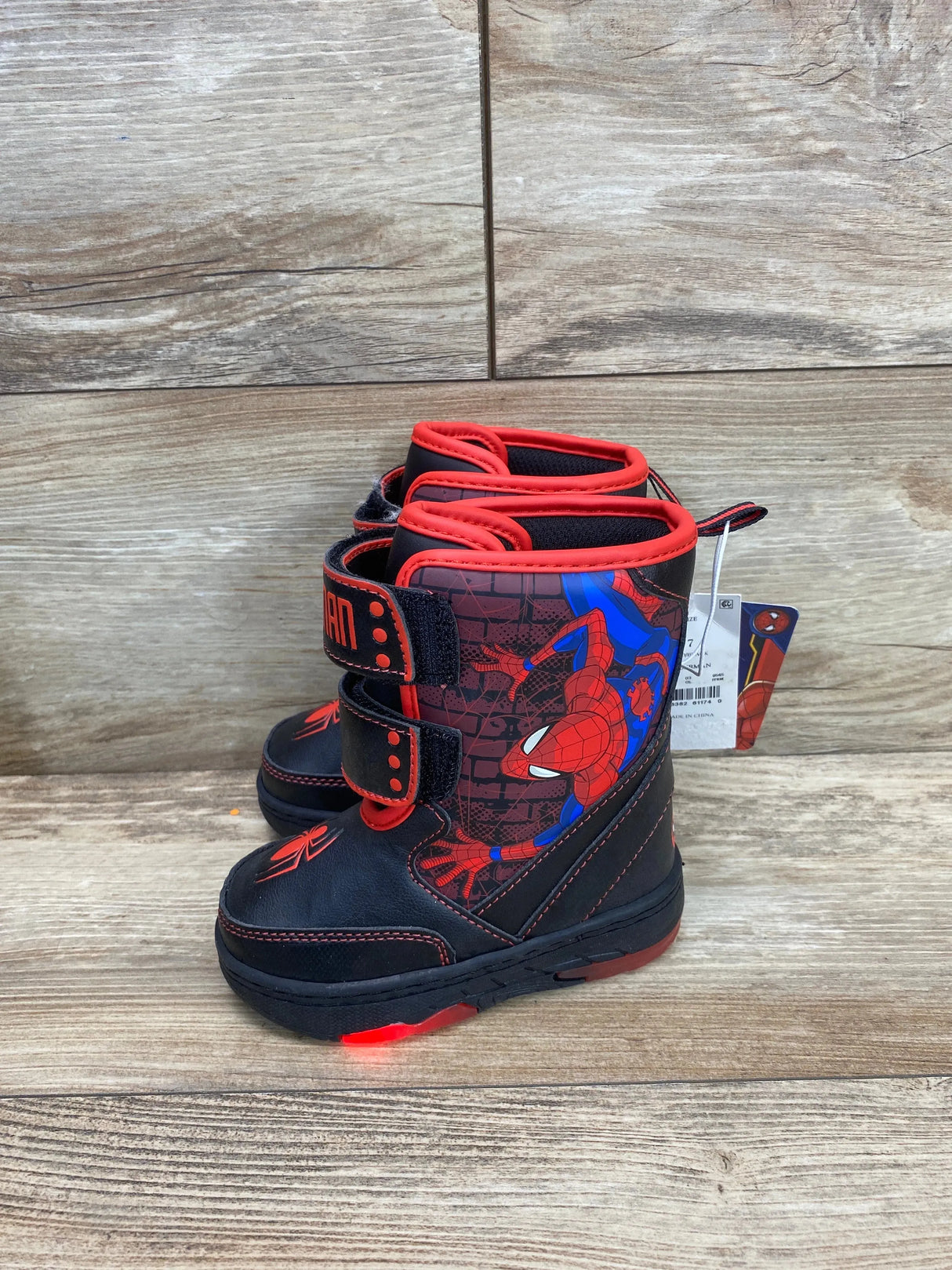 NEW Marvel Toddler Boys' Spider-Man Winter Snow Boots sz 7c