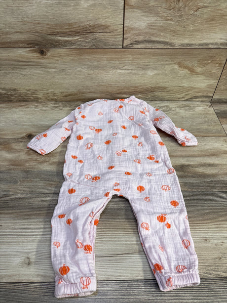 Cat & Jack Pumpkin Print Coverall Pink sz 12m - Me n Mommy To Be