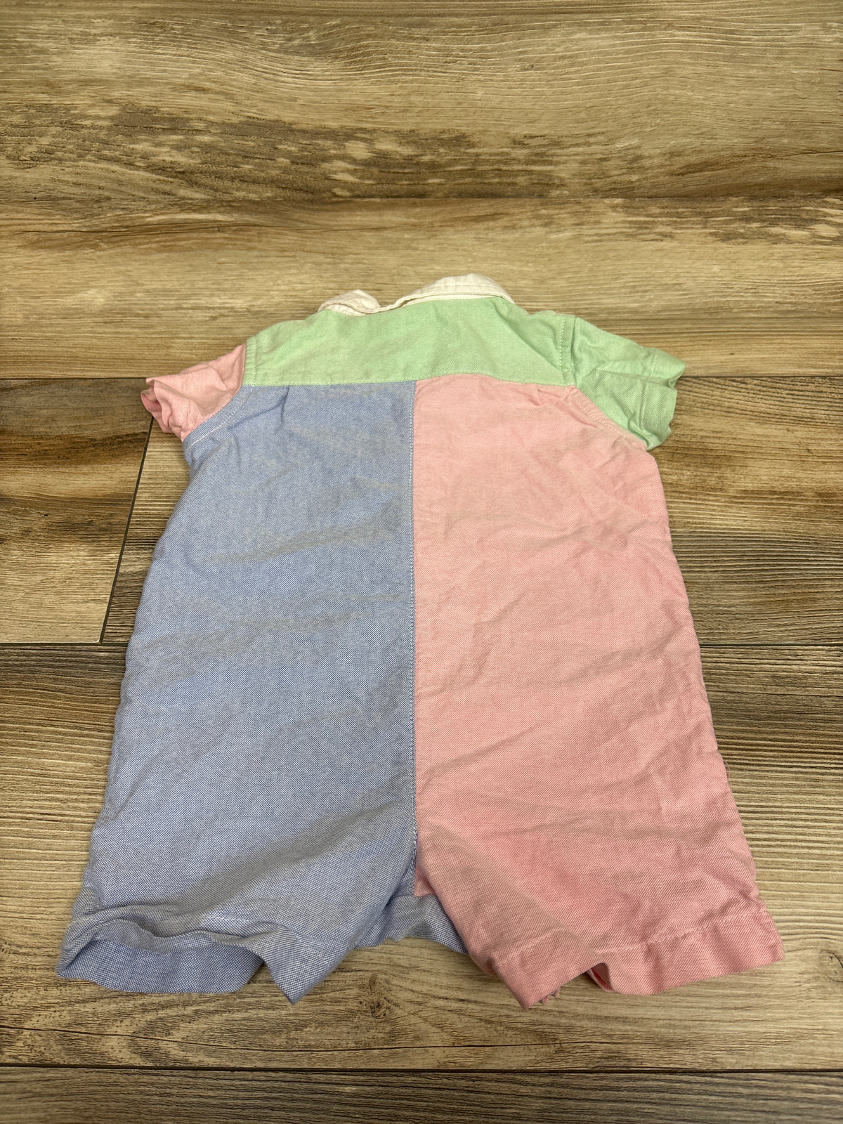 Ralph Lauren Color Block Polo Shortie Romper Green sz 6m