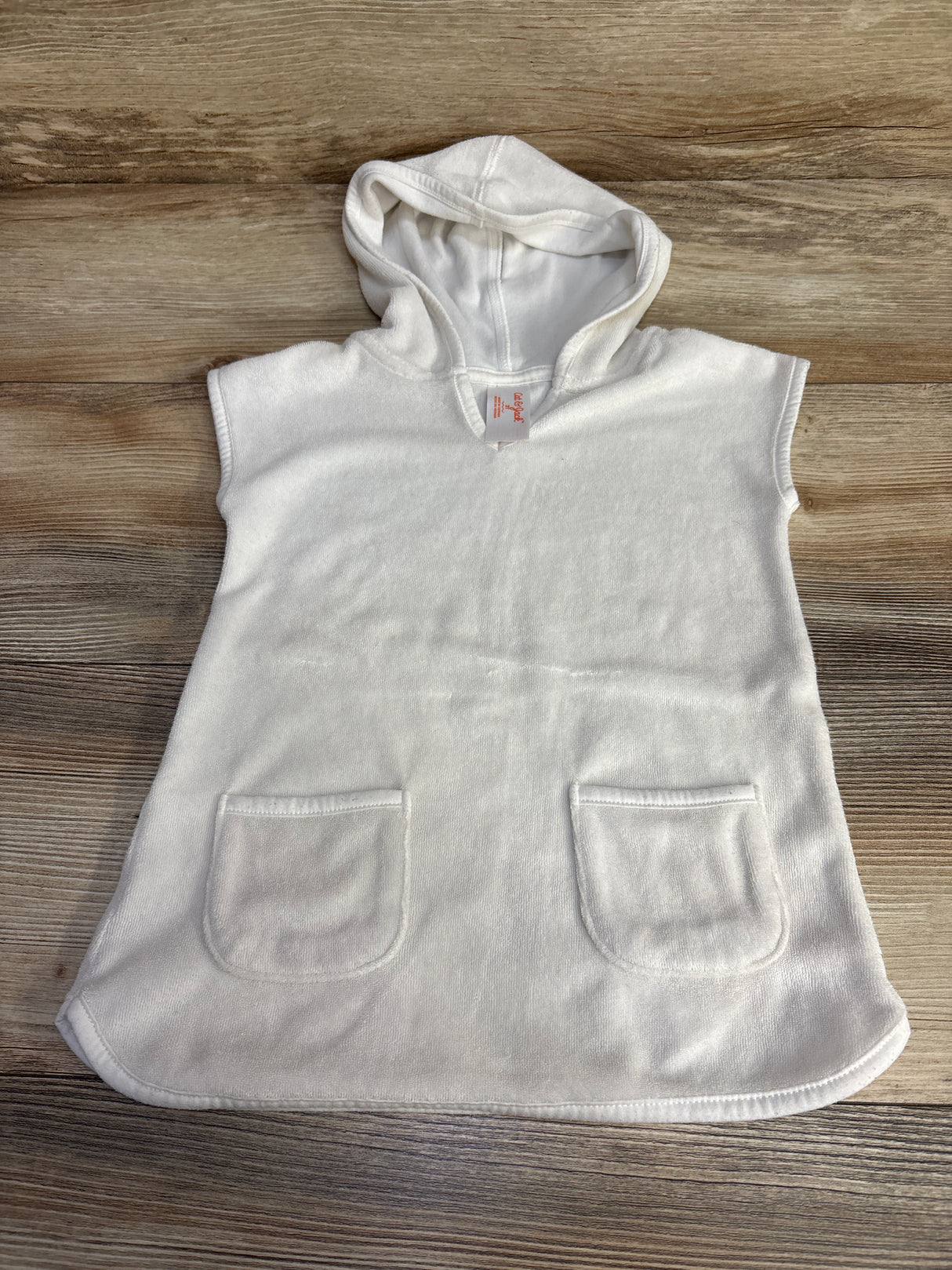 Cat & Jack Hooded Terry Swim Cover Up White sz 2T