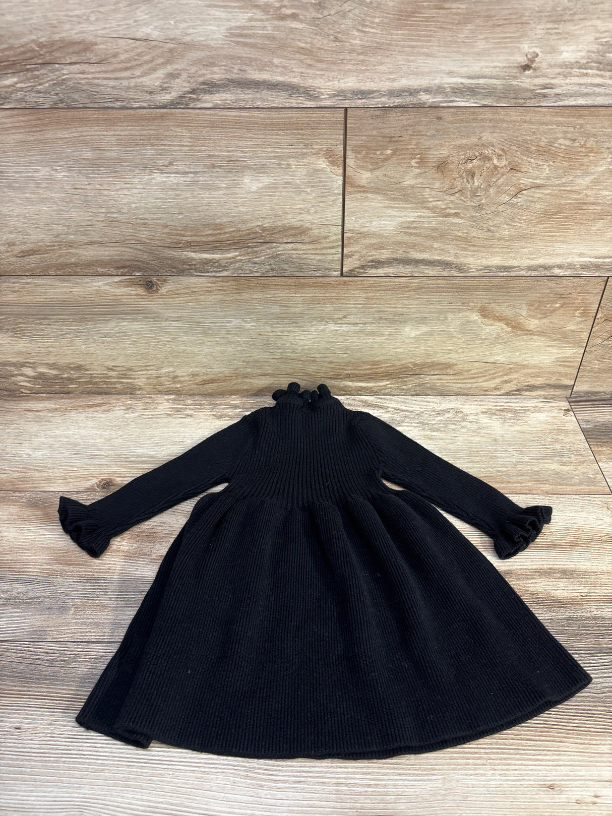 SimpleeKids Long Sleeve Ribbed Knit Sweater Dress Black sz 12-18m