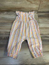 Simple Joys Striped Ruffle Jumpsuit White sz 3-6m