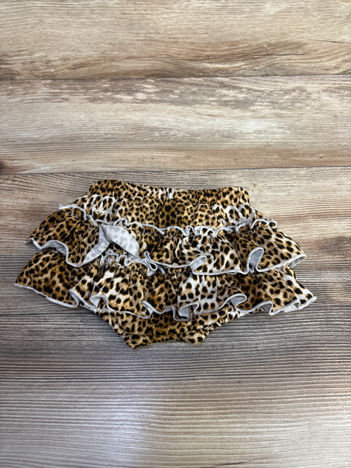 Leopard Print Tiered Bow Skort White sz 12-18m