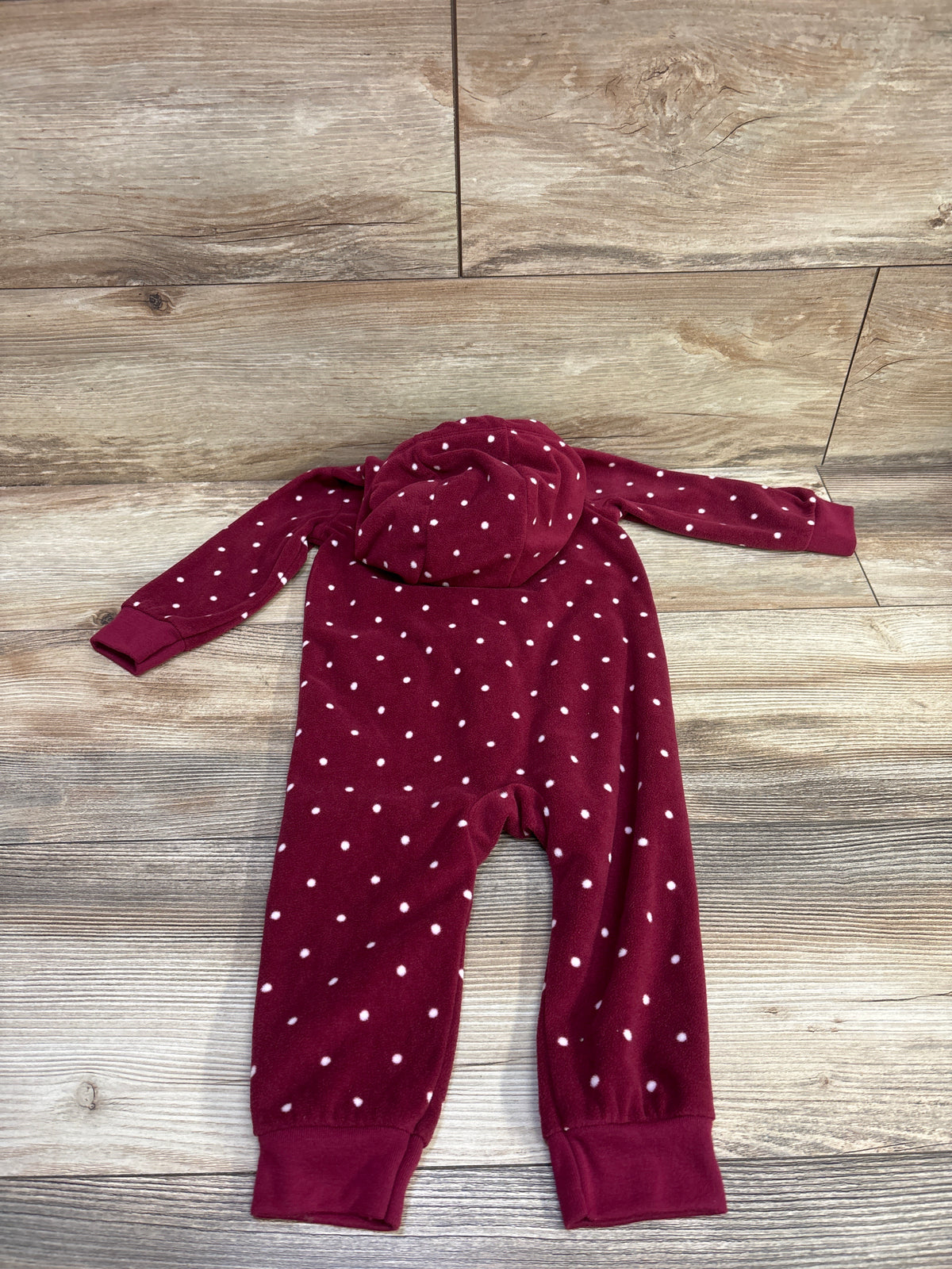 Carter's Hooded Fleece Coverall Maroon sz 12m