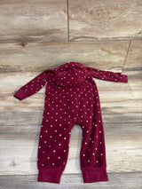 Carter's Hooded Fleece Coverall Maroon sz 12m