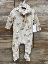 NEW Jessica Simpson 2pc Bird Print Coverall Beige sz 6-9m