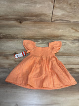 NEW Cat & Jack Gold Striped Short Sleeve Dress In Peach Orange sz 12m