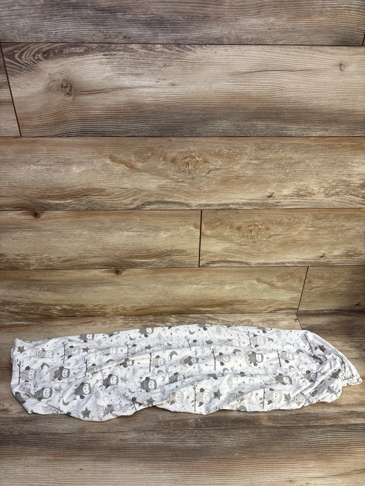 Joey + Joan Changing Pad Cover, White Owl Print