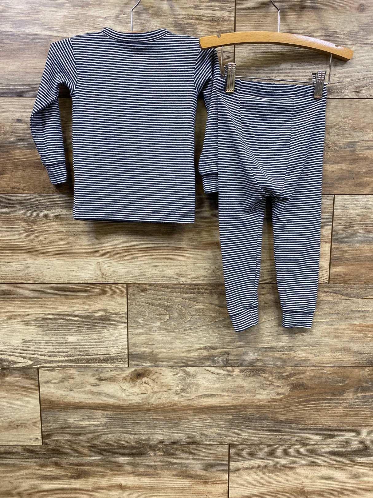 Baby Gap 2pc Brannen Bear Striped Pajama Set Blue sz 2T