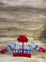 Gymboree Fairisle Zip Up Hooded Sweater Red sz 2T