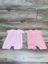 Teach Leanbh 2pk Rompers Pink sz 3-6m