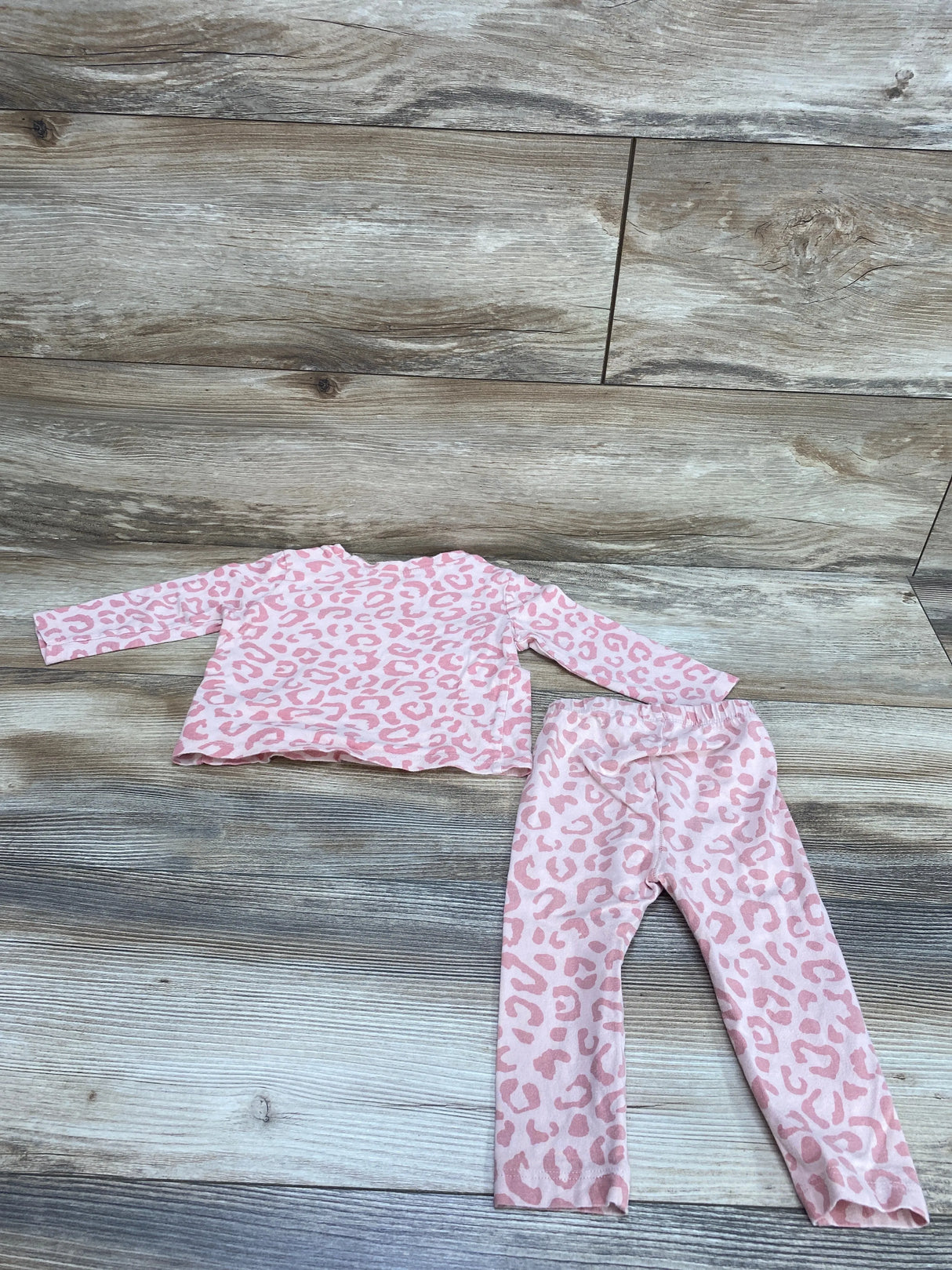 Old Navy 2pc Leopard Print Shirt & Leggings Pink sz 12-18m