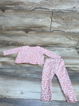 Old Navy 2pc Leopard Print Shirt & Leggings Pink sz 12-18m