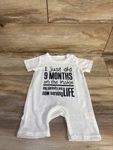 I Just Did 9 Months On The Inside Romper White sz 6-9m