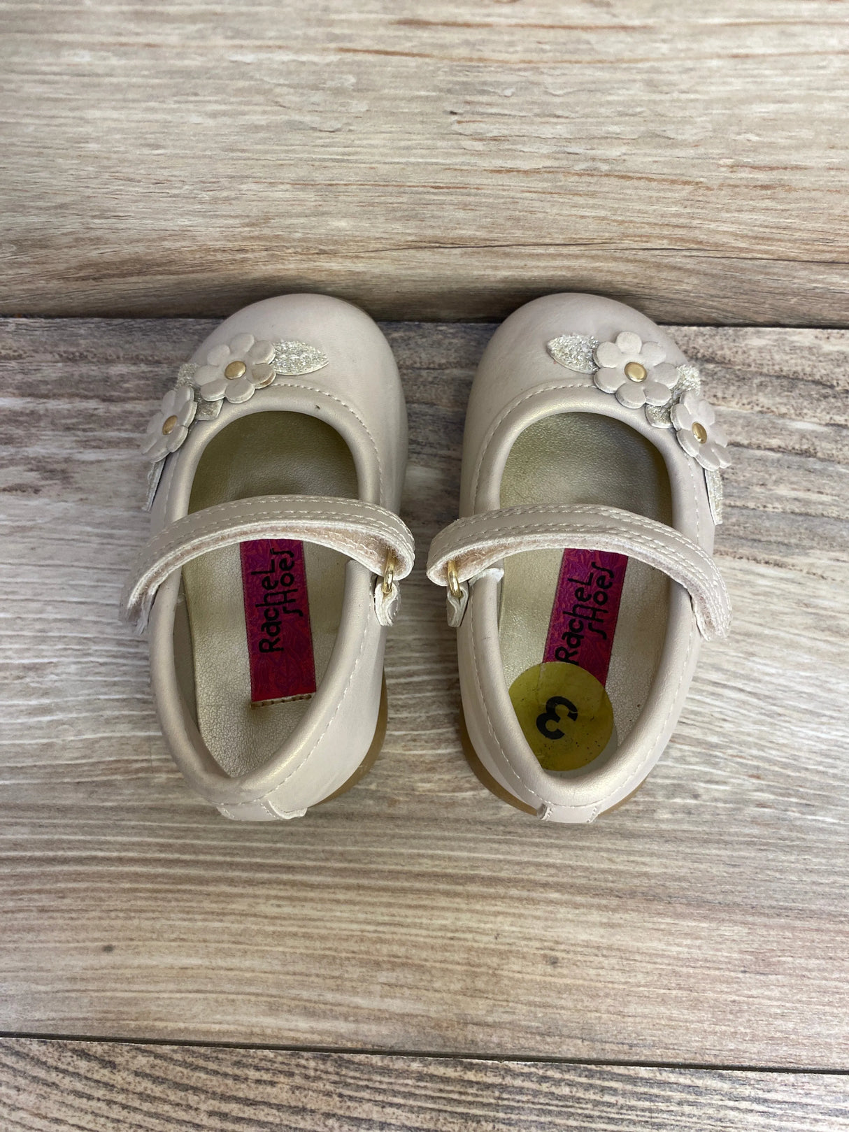 Rachel Shoes Fleur Mary Jane Beige Shoes sz 3c