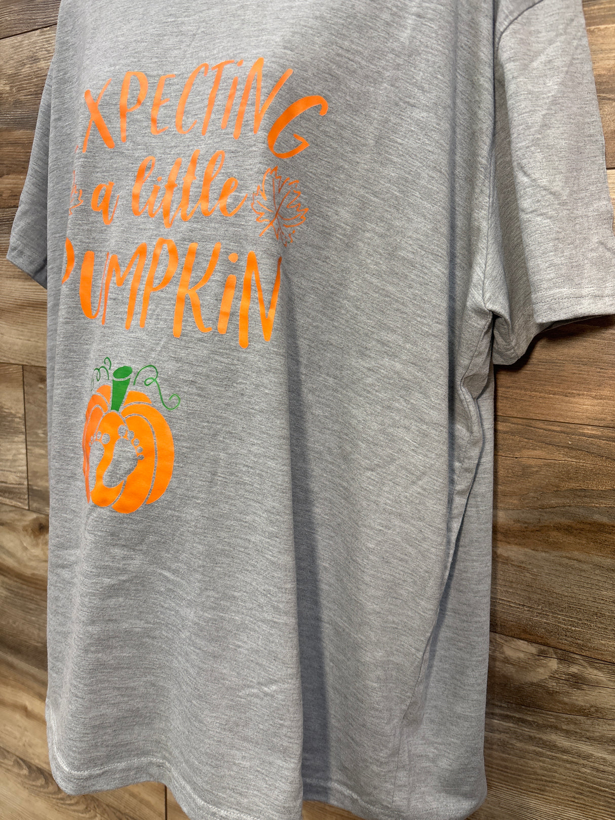 Expecting A Little Pumpkin Maternity Shirt Grey sz XXL