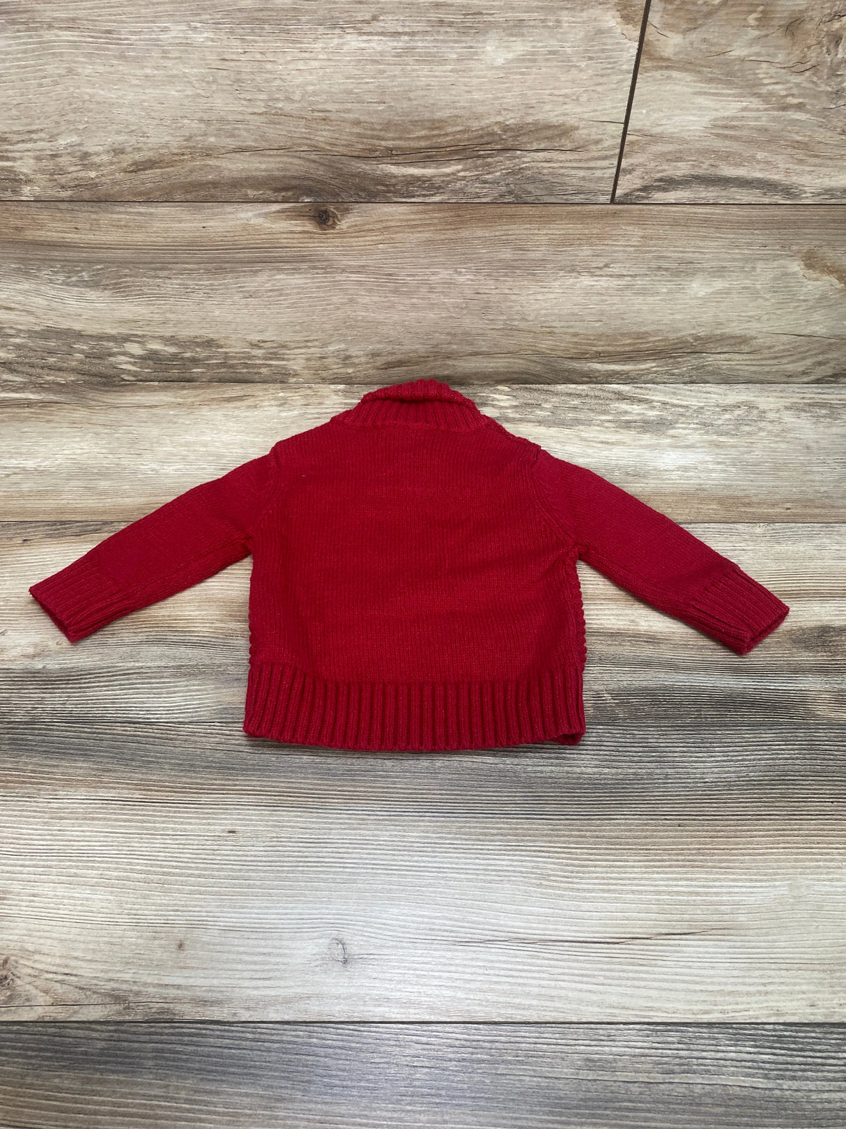 Cat & Jack Cable Knit Shawl Collar Sweater Red sz 12m