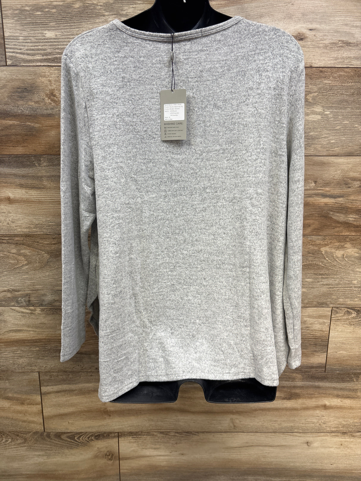 NEW Smallshow Long Sleeve Side Split Maternity Shirt Grey sz XXL