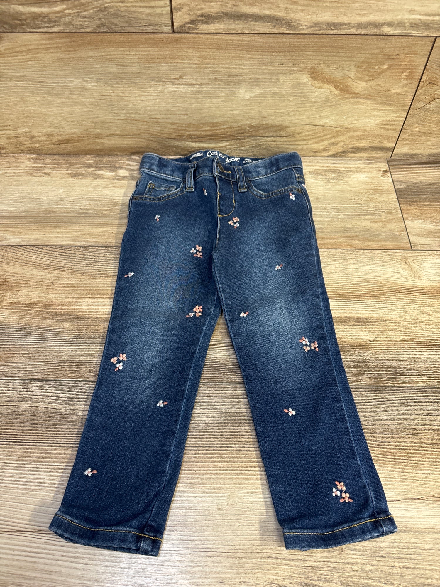 Cat & Jack Embroidered Skinny Jeans Blue sz 3T