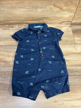 Child Of Mine Turtle Polo Romper Navy sz 6-9m