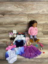 Our Generation Posable 18" Brown Hair & Eyes Doll + Outfits