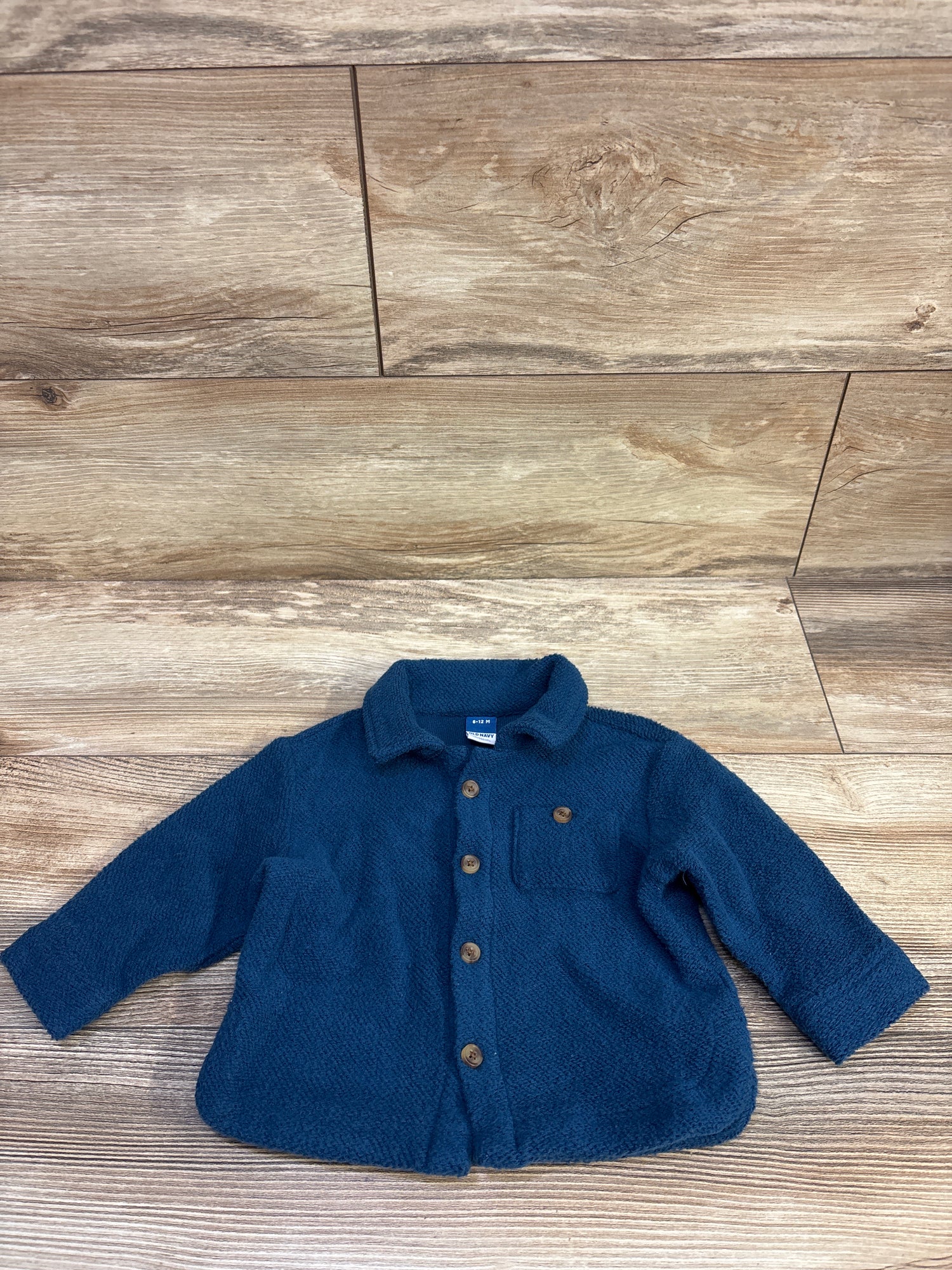 Old Navy Buttoned Utility Pocket Shacket Blue sz 6-12m