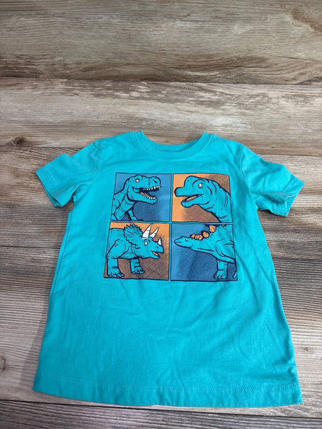 Teal Carter's size 3T t-shirt featuring four illustrated dinosaurs in a grid design