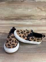 Old Navy Leopard Print Canvas Slip-On Sneakers, Brown sz 5c