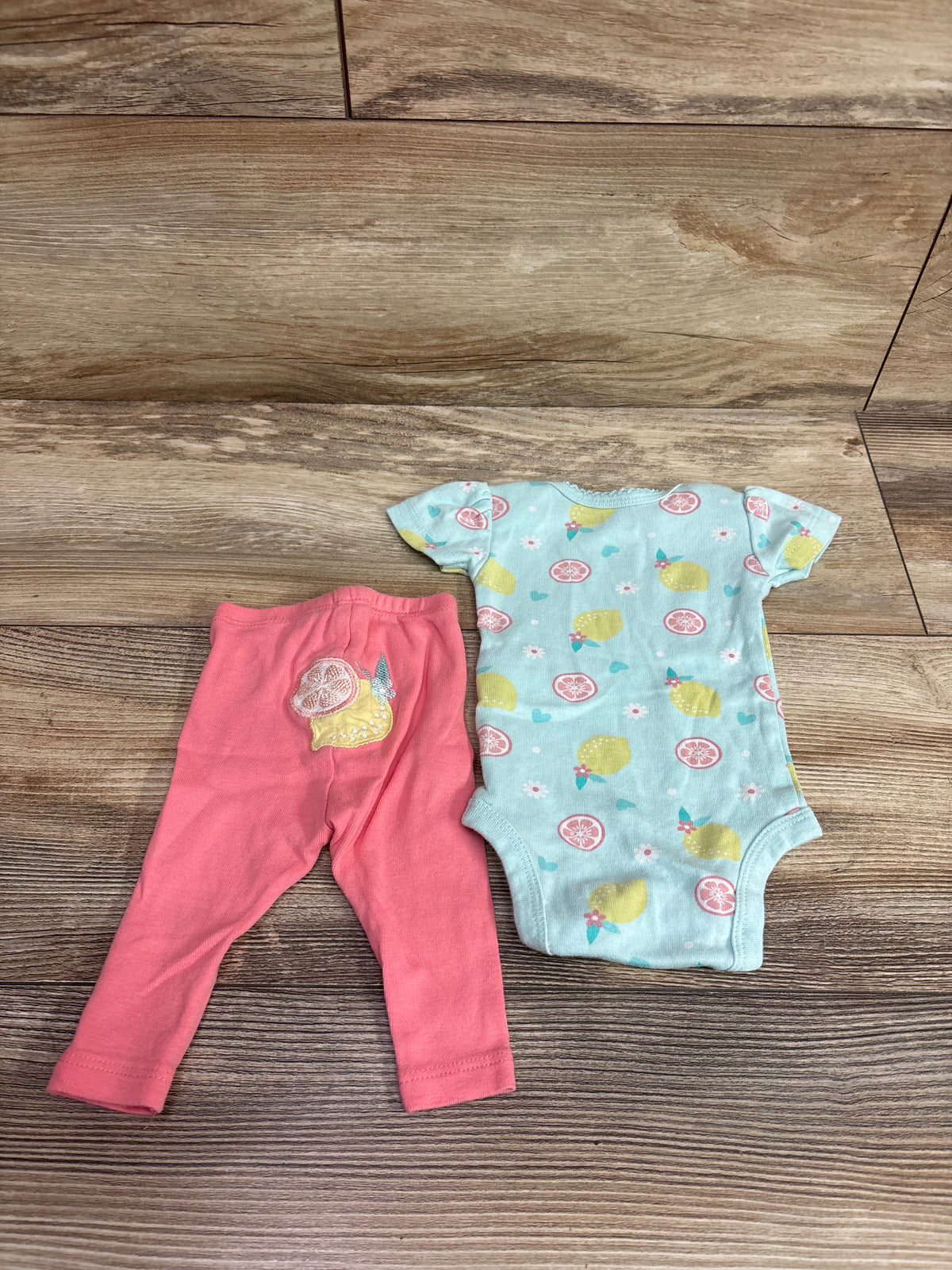Koala Baby 2pc Fruit Print Bodysuit & Pants Set Blue sz Newborn